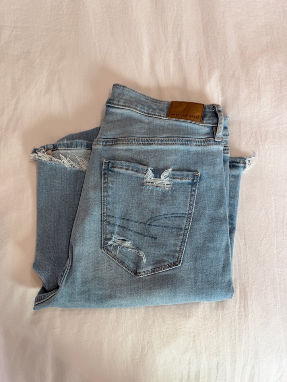 American Eagle Outfitters Light Blue Bootcut Distressed Jeans